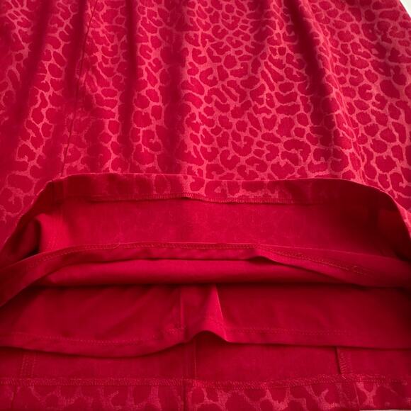 Evan Picone Dress Red Monochromatic Print Sleeveless Lined Holiday Dress Size 14 - Picture 9 of 12